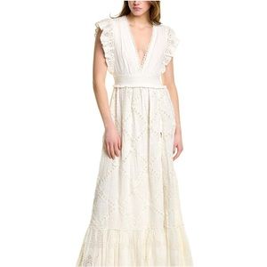 NWT Hemant and Nandita Off White Ruby Maxi Dress Size XS